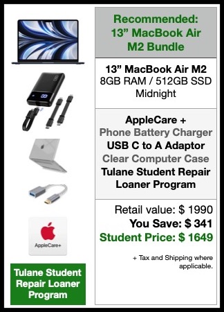 13in MacBook Air M2/8GB/512GB Midnight Bundle